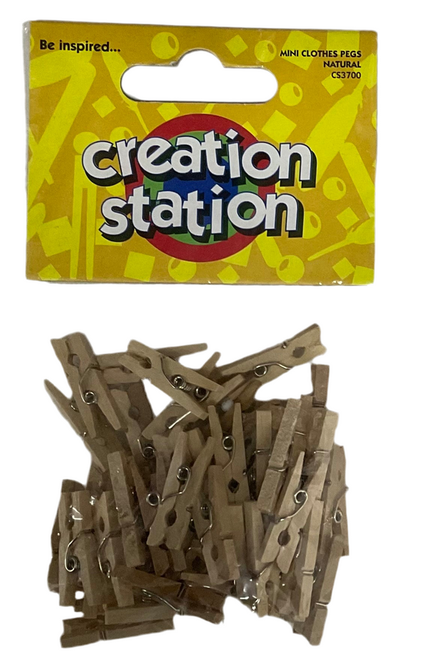 MINI CLOTHES PEGS WOOD CREATION STATION
