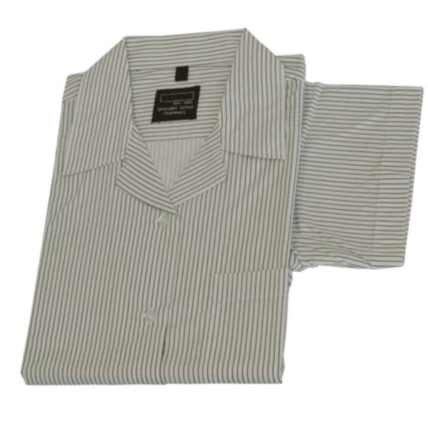 GREEN AND WHITE STRIPED REVER BLOUSE (SINGLE)