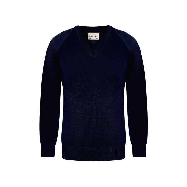 Premium Knitted V-Neck Jumper - Navy
