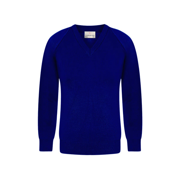 Premium Knitted V-Neck Jumper -Royal