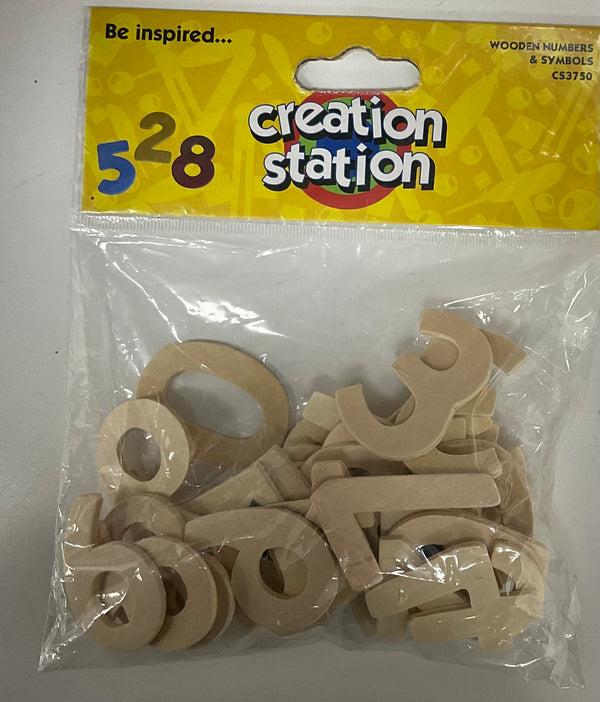 WOODEN NUMBERS AND SYMBOLS CREATION STATION