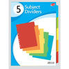 CARD SUBJECT DIVIDERS PASTEL- PACK OF 5