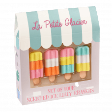 SET OF FOUR ICE LOLLY ERASERS
