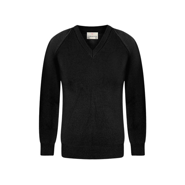 Premium Knitted V-Neck Jumper - Black