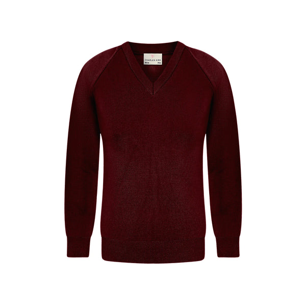 Premium Knitted V-Neck Jumper - Maroon