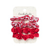 School Check and Satin Scrunchie Set -Red