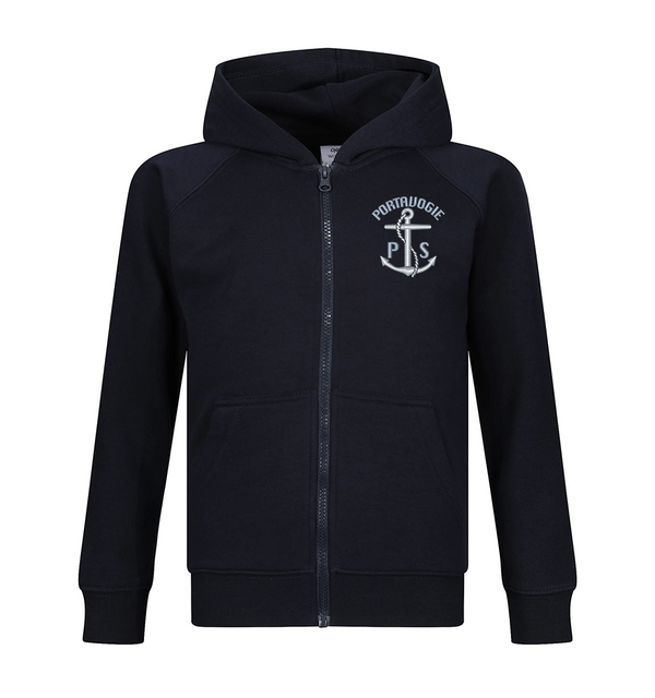 Premium Cotton-Rich Zipped Hoodie (Navy) - Portavogie Staff
