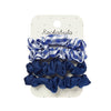 School Check and Satin Scrunchie Set -Blue