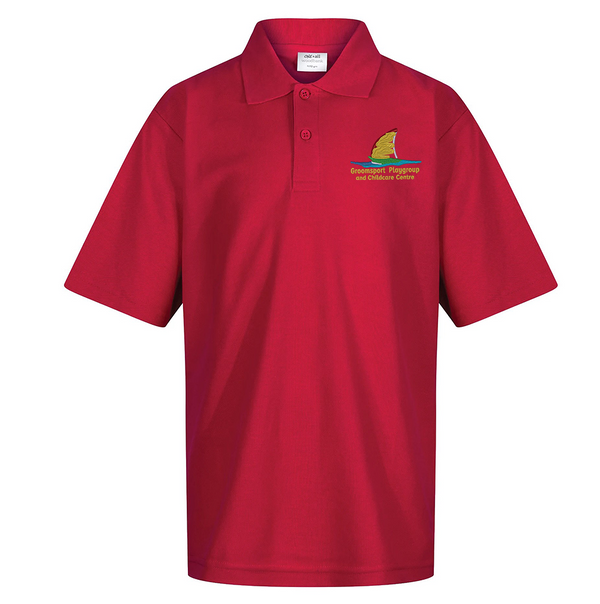 Polycotton Polo Shirt (Classic Fit) - Red - Groomsport Playgroup Staff Polo Shirt