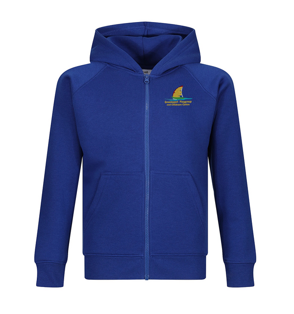 Premium Cotton-Rich Zipped Hoodie (Royal) - Groomsport Playgroup Staff