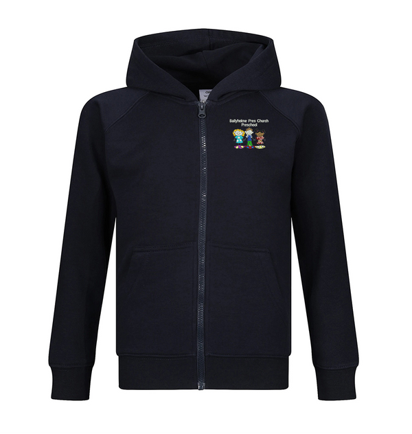 Premium Cotton-Rich Zipped Hoodie (Navy) - Ballyholme Pre-School Staff