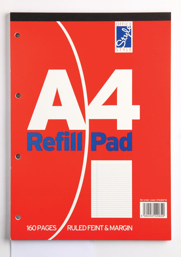 A4 REFILL PAD 160 PAGE - FEINT RULED