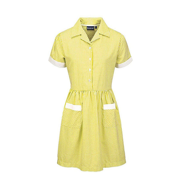 GINGHAM SUMMER DRESS - YELLOW