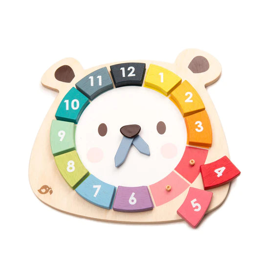 BEAR COLOURS CLOCK -TENDER LEAF